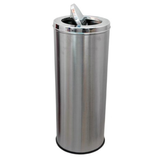 SS STEEL SWING TOP DUST BIN 28 X 14" 70LTR 