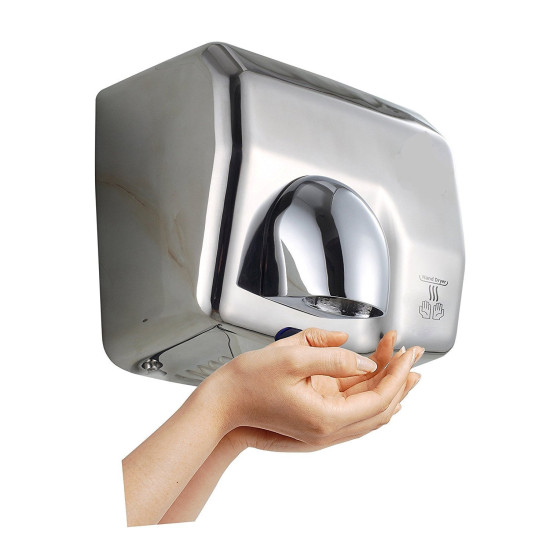 SS HAND DRYER 220-240V, 50-60 HZ, 360 Degree Revolving Nozzle